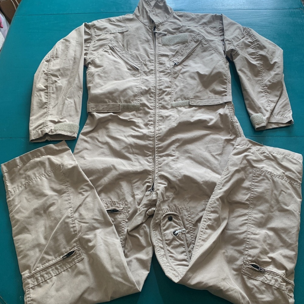 Flight Suit 44 R Military Desert Tan Coverall Overall USAF Army Men Flyer CWU27P